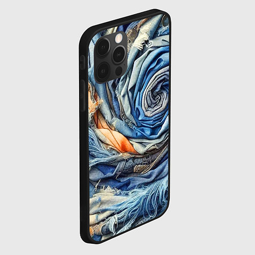 Чехол iPhone 12 Pro Max Джинсовая воронка - модный тренд / 3D-Черный – фото 2