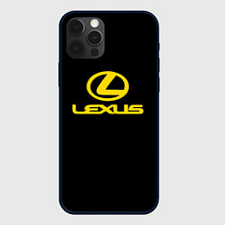 Чехол для iPhone 12 Pro Max Lexus yellow logo, цвет: 3D-черный