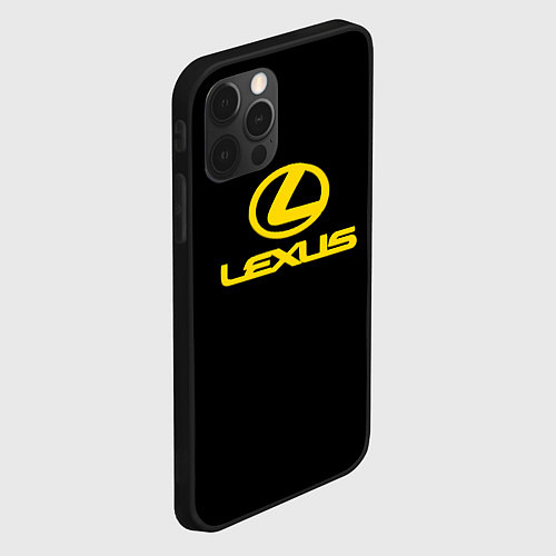 Чехол iPhone 12 Pro Max Lexus yellow logo / 3D-Черный – фото 2