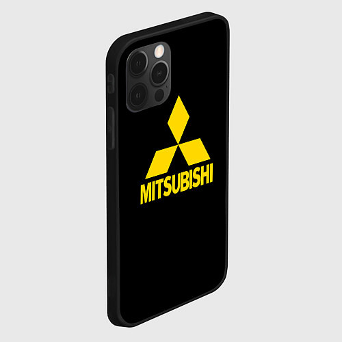 Чехол iPhone 12 Pro Max Mitsubishi logo yelow / 3D-Черный – фото 2