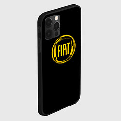 Чехол для iPhone 12 Pro Max FIAT logo yelow, цвет: 3D-черный — фото 2