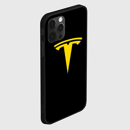 Чехол iPhone 12 Pro Max Tesla yellow / 3D-Черный – фото 2