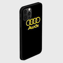 Чехол для iPhone 12 Pro Max Audi logo yellow, цвет: 3D-черный — фото 2