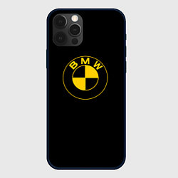 Чехол для iPhone 12 Pro Max BMW logo yellow, цвет: 3D-черный