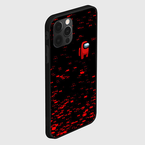 Чехол iPhone 12 Pro Max Among us текстура краски / 3D-Черный – фото 2