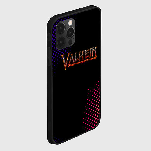 Чехол iPhone 12 Pro Max Valheim logo pattern / 3D-Черный – фото 2