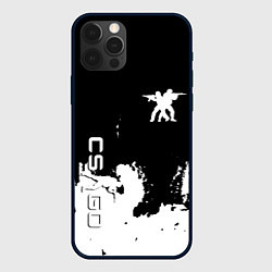 Чехол для iPhone 12 Pro Max Контра белые лого, цвет: 3D-черный