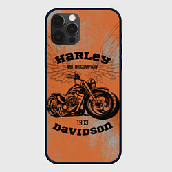 Чехол для iPhone 12 Pro Max Harley Davidson - Moto, цвет: 3D-черный