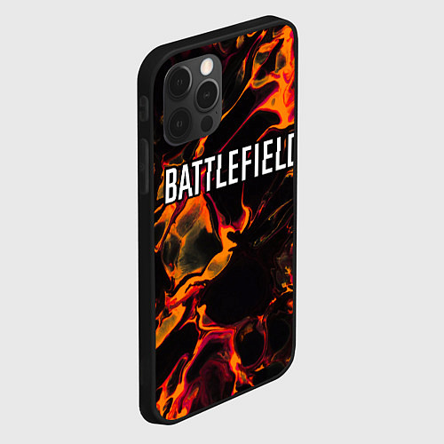 Чехол iPhone 12 Pro Max Battlefield red lava / 3D-Черный – фото 2