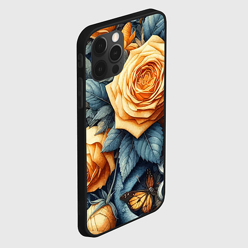 Чехол iPhone 12 Pro Max Композиция из всякой всячины с розой - нейросеть / 3D-Черный – фото 2