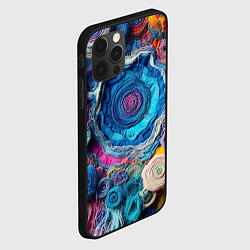 Чехол для iPhone 12 Pro Max Вязаные цветы - пэчворк, цвет: 3D-черный — фото 2