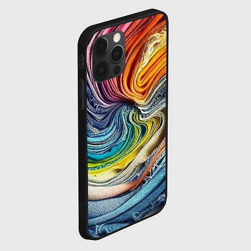 Чехол iPhone 12 Pro Max Красочная джинсовая воронка / 3D-Черный – фото 2