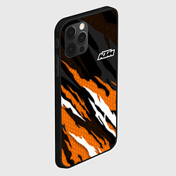 Чехол для iPhone 12 Pro Max KTM - Рваный гексагон, цвет: 3D-черный — фото 2