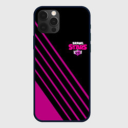 Чехол для iPhone 12 Pro Max Brawl stars neon line, цвет: 3D-черный