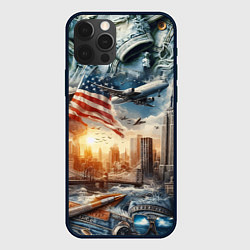 Чехол для iPhone 12 Pro Max Американский коллаж - нейросеть, цвет: 3D-черный