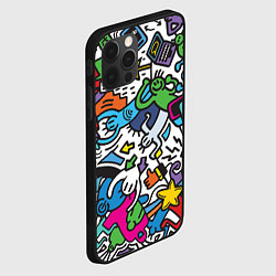 Чехол для iPhone 12 Pro Max Странные разноцветные человечки, цвет: 3D-черный — фото 2