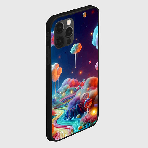 Чехол iPhone 12 Pro Max Planet chupa chups - neon glow / 3D-Черный – фото 2