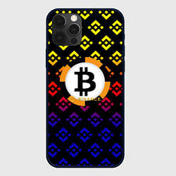 Чехол для iPhone 12 Pro Max Bitcoin binance, цвет: 3D-черный