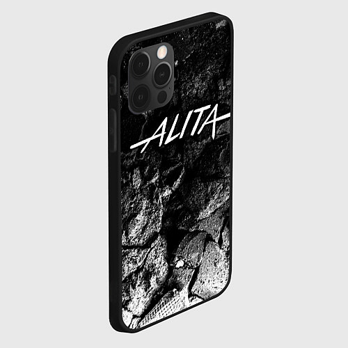 Чехол iPhone 12 Pro Max Alita black graphite / 3D-Черный – фото 2