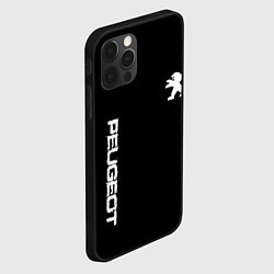 Чехол для iPhone 12 Pro Max Peugeot logo white, цвет: 3D-черный — фото 2