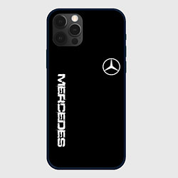 Чехол для iPhone 12 Pro Max Mercedes benz logo white auto, цвет: 3D-черный