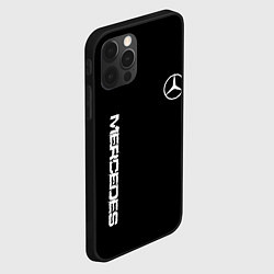 Чехол для iPhone 12 Pro Max Mercedes benz logo white auto, цвет: 3D-черный — фото 2