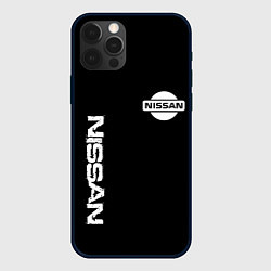 Чехол для iPhone 12 Pro Max Nissan logo white auto, цвет: 3D-черный
