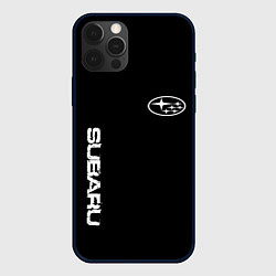 Чехол для iPhone 12 Pro Max Subaru logo white, цвет: 3D-черный