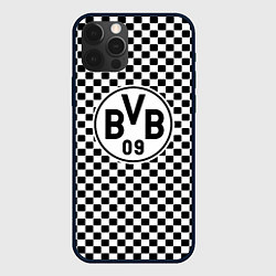 Чехол для iPhone 12 Pro Max Borussia клетка текстура, цвет: 3D-черный