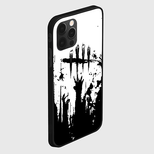 Чехол iPhone 12 Pro Max Dead by daylight horror краски / 3D-Черный – фото 2