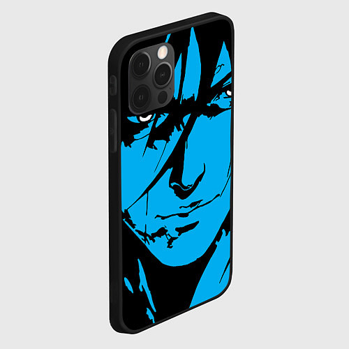 Чехол iPhone 12 Pro Max Лицо самурая в стиле манга - manga guy / 3D-Черный – фото 2