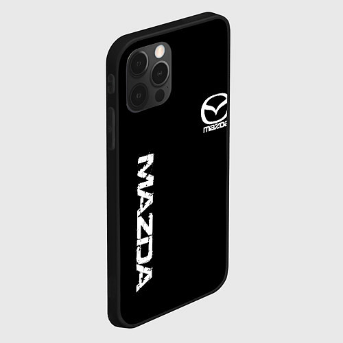 Чехол iPhone 12 Pro Max Mazda white logo / 3D-Черный – фото 2