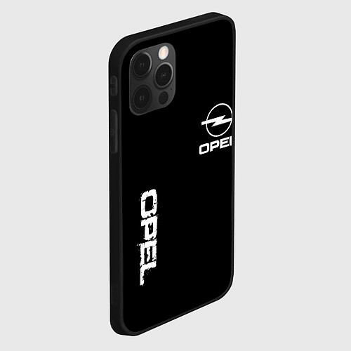 Чехол iPhone 12 Pro Max Opel white logo / 3D-Черный – фото 2