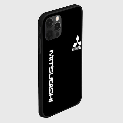 Чехол iPhone 12 Pro Max Mitsubishi logo white auto / 3D-Черный – фото 2