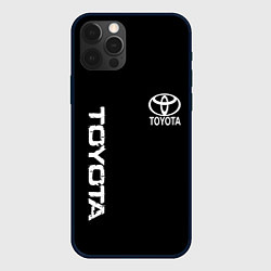 Чехол для iPhone 12 Pro Max Toyota logo white steel, цвет: 3D-черный