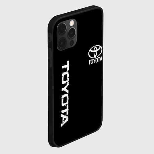 Чехол iPhone 12 Pro Max Toyota logo white steel / 3D-Черный – фото 2