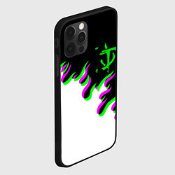 Чехол для iPhone 12 Pro Max Doom logo fire demon, цвет: 3D-черный — фото 2