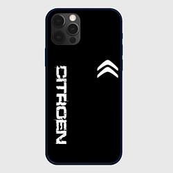 Чехол для iPhone 12 Pro Max Citroen logo white, цвет: 3D-черный