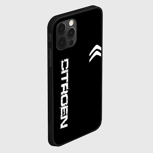 Чехол iPhone 12 Pro Max Citroen logo white / 3D-Черный – фото 2