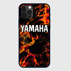 Чехол для iPhone 12 Pro Max Yamaha red lava, цвет: 3D-черный