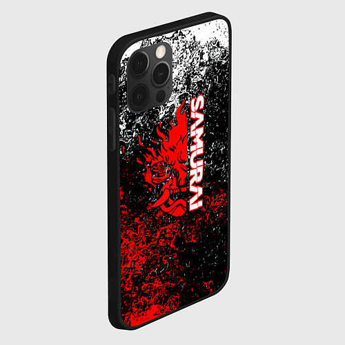Чехол iPhone 12 Pro Max Samurai брызги красок / 3D-Черный – фото 2