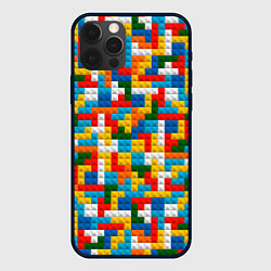 Чехол для iPhone 12 Pro Max Разноцветные квадратные плитки, цвет: 3D-черный