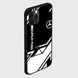 Чехол для iPhone 12 Pro Max Mercedes bens geometry, цвет: 3D-черный — фото 2