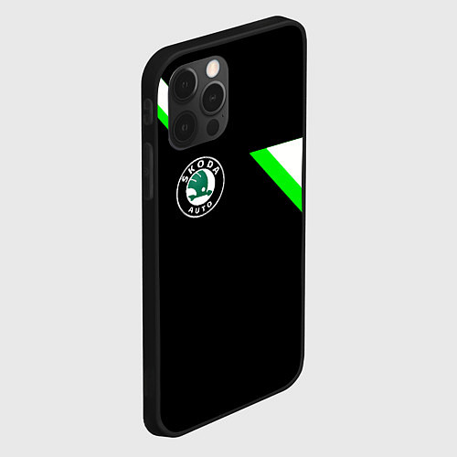 Чехол iPhone 12 Pro Max Skoda geometry / 3D-Черный – фото 2