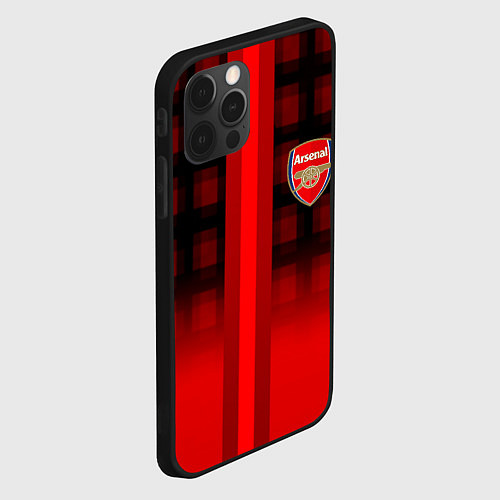 Чехол iPhone 12 Pro Max Arsenal fc sport geometry steel / 3D-Черный – фото 2