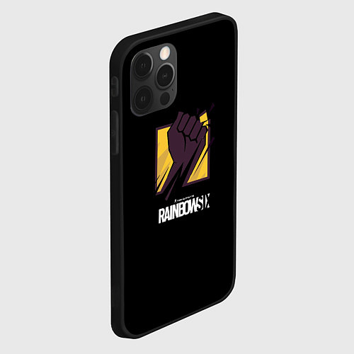 Чехол iPhone 12 Pro Max Радуга 6 лого стиль / 3D-Черный – фото 2