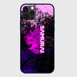 Чехол для iPhone 12 Pro Max Samurai neon logo краски, цвет: 3D-черный