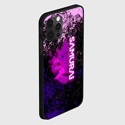 Чехол для iPhone 12 Pro Max Samurai neon logo краски, цвет: 3D-черный — фото 2