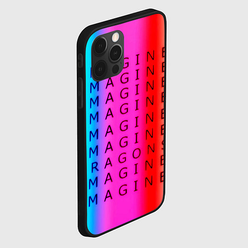 Чехол iPhone 12 Pro Max Imagine Dragons neon rock / 3D-Черный – фото 2