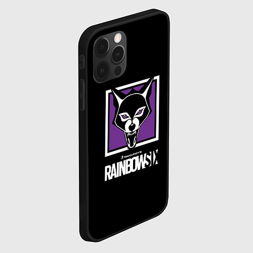 Чехол iPhone 12 Pro Max Rainbow six logo ubisoft / 3D-Черный – фото 2